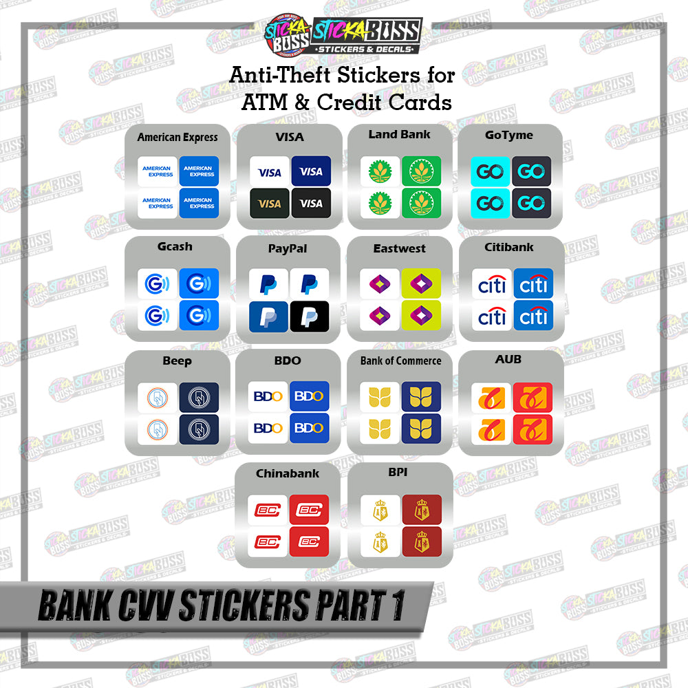 BANK CVV STICKER PART 1 |  4 PCS | ANTI-THEFT STICKER FOR ATM AND DEBIT/CREDIT CARDS【PRINTED】