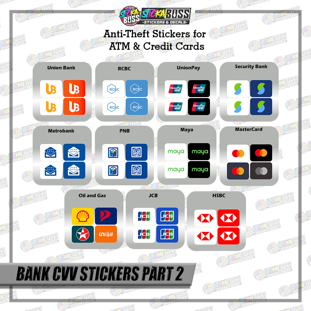 BANK CVV STICKER PART 2 |  4 PCS | ANTI-THEFT STICKER FOR ATM AND DEBIT/CREDIT CARDS【PRINTED】