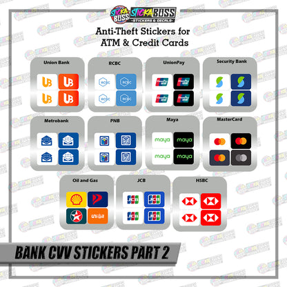 BANK CVV STICKER PART 2 |  4 PCS | ANTI-THEFT STICKER FOR ATM AND DEBIT/CREDIT CARDS【PRINTED】