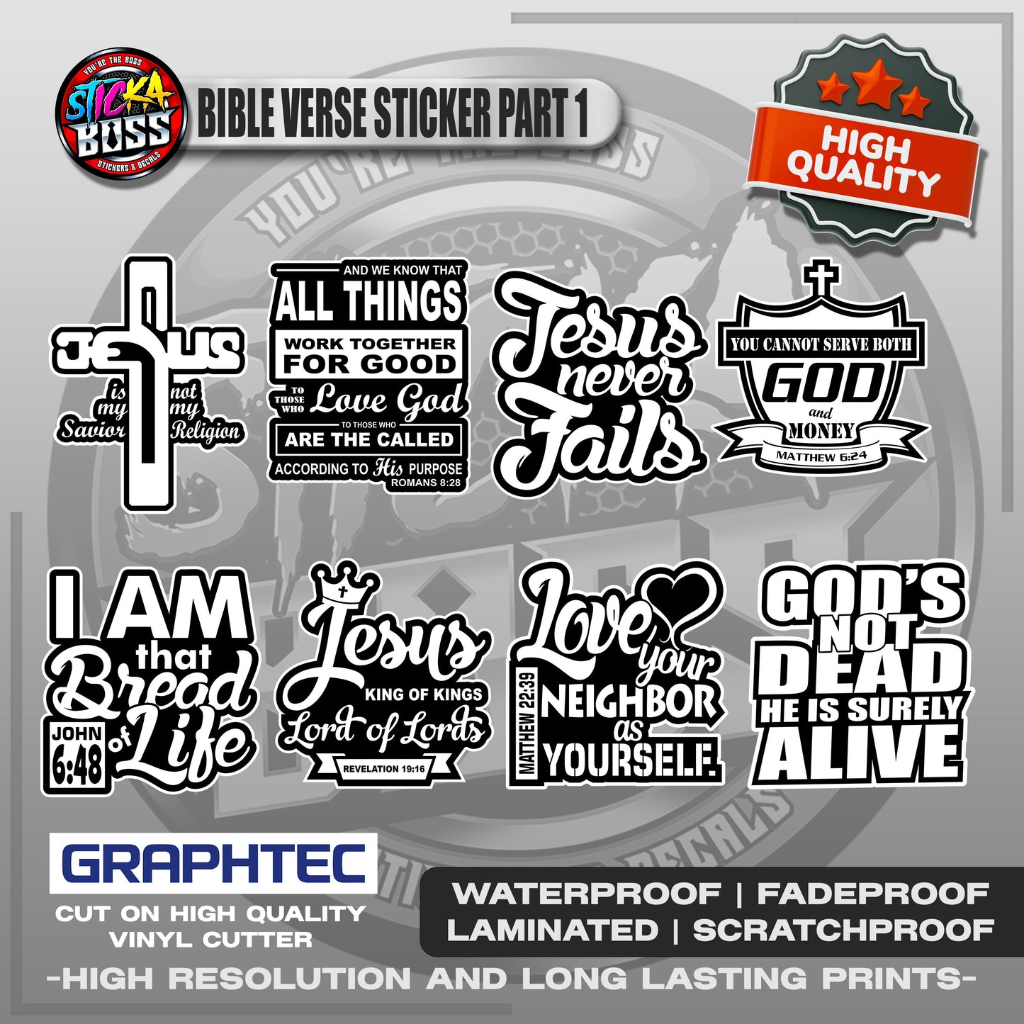 BIBLE VERSE STICKERS PART 1 | VINYL WATERPROOF STICKER | PREMIUM LAMINATED【PRINTED】