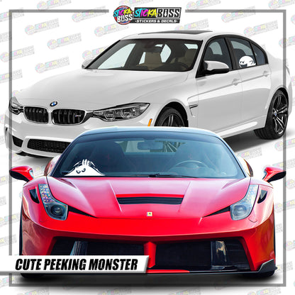 CUTE PEEKING MONSTER ( VINYL CUT-OUT STICKER DECALS )【Stickaboss】