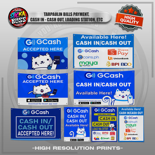 TARPAULIN BILLS PAYMENT, CASH IN - CASH OUT, ETC. |  TARPAULIN HIGH RESOLUTION PRINT【STICKABOSS】