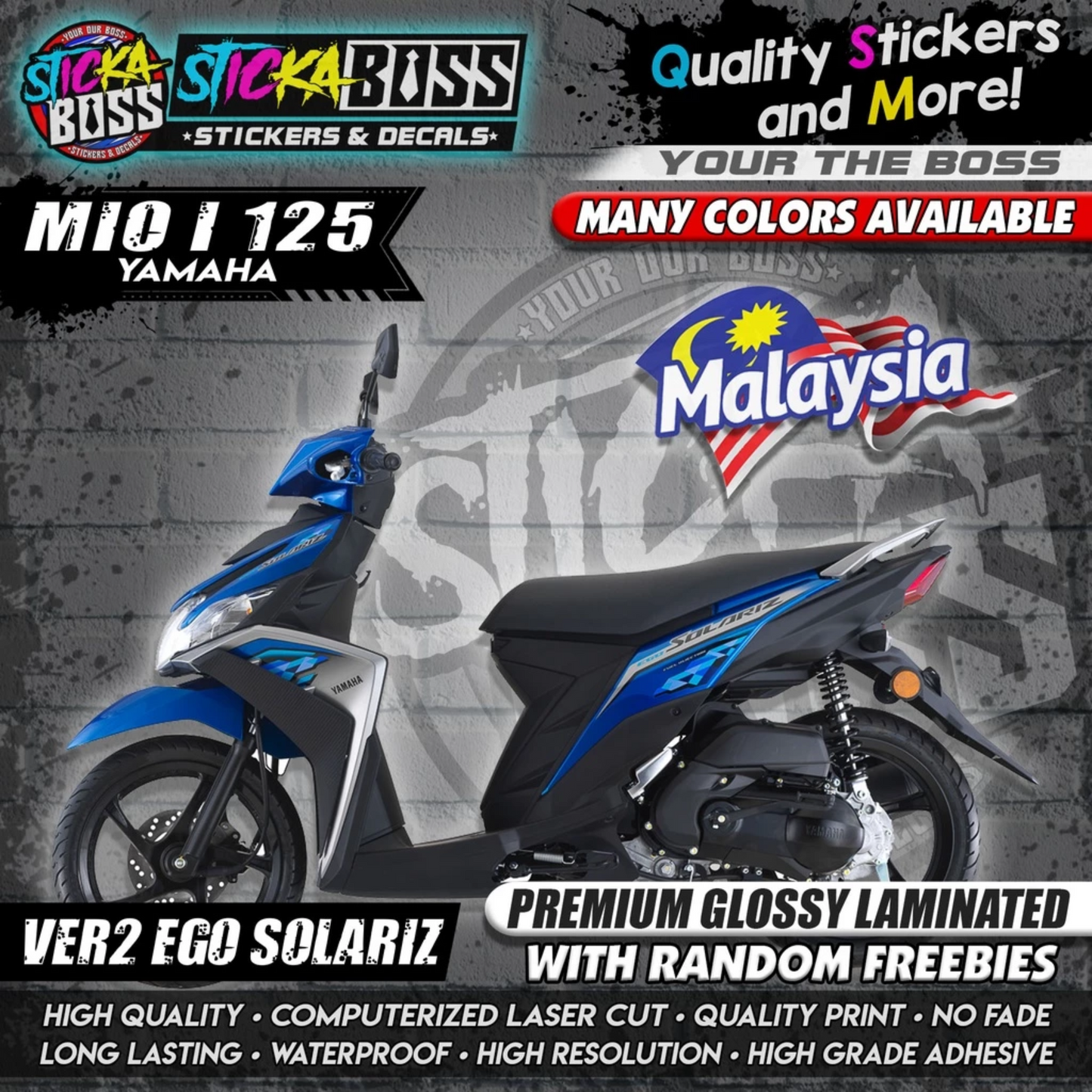 Mio i 125 Malaysian Decals ( Ver2 Ego Solariz )【WITH FREEBIES】Malaysia Concept