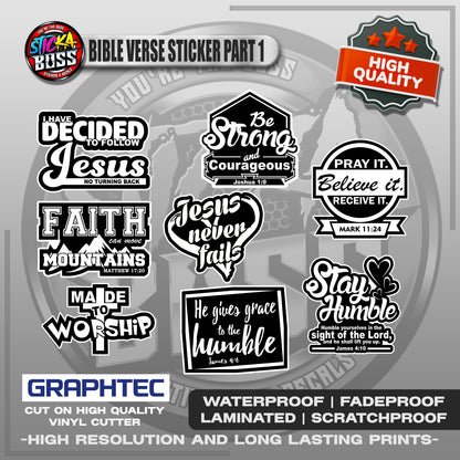 BIBLE VERSE STICKERS PART 1 | VINYL WATERPROOF STICKER | PREMIUM LAMINATED【PRINTED】