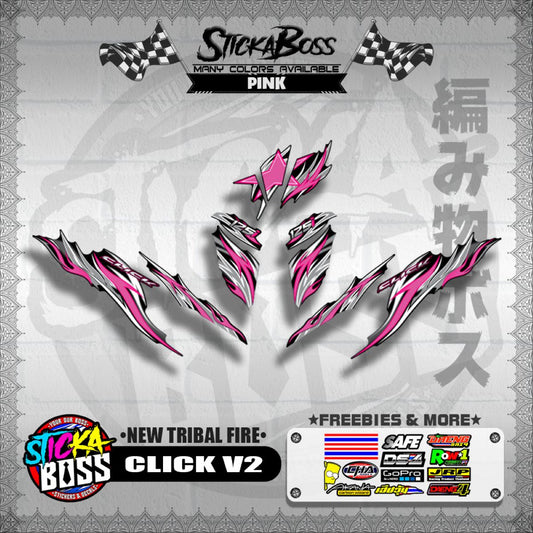 CLICK V2 DECALS ( NEW TRIBAL FIRE )【WITH FREEBIES】
