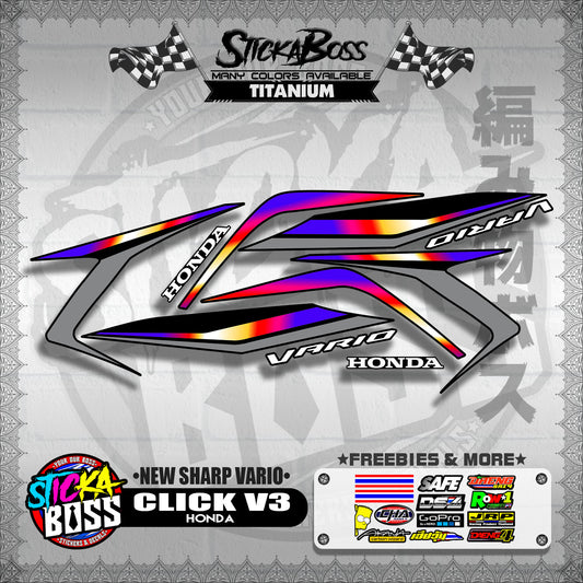 CLICK V3 DECALS ( NEW SHARP VARIO )【WITH FREEBIES】