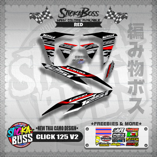 CLICK 125 V2 DECALS ( NEW THAI CAMO DESIGN )【WITH FREEBIES】