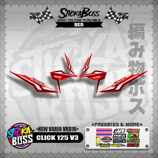 CLICK 125 V3 DECALS ( NEW VARIO VRD16 ) [ PREMIUM GLOSSY LAMINATED ]【WITH FREEBIES】