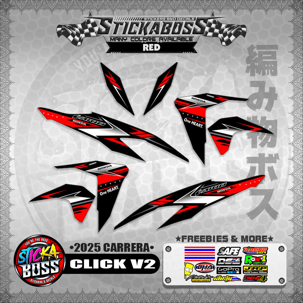 CLICK V2 STICKER DECALS ( 2025 CARRERA )【WITH FREEBIES】