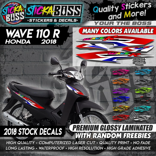 Wave 110 R (2018 Stock Decals)【PREMIUM GLOSSY LAMINATED】