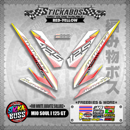 MIO SOUL I 125 GT STICKER DECALS ( FOR WHITE AVANTIZ SOLARIZ )【WITH FREEBIES】