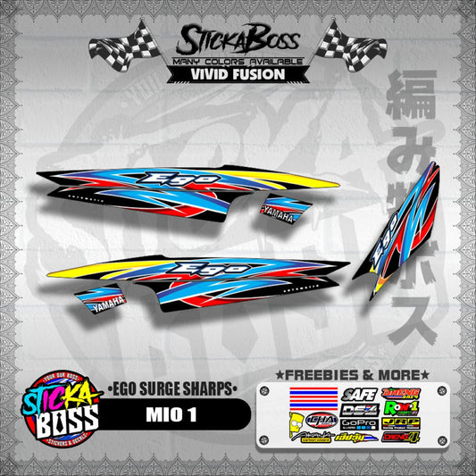 MIO 1 DECALS ( EGO SURGE SHARPS ) [ PREMIUM GLOSSY LAMINATED ]【WITH FREEBIES】