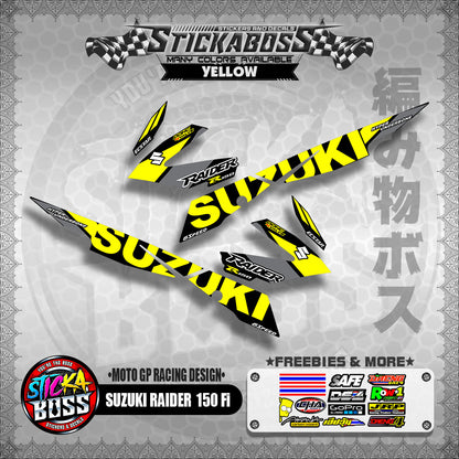 Suzuki Raider 150 Fi Decals YELLOW ( MotoGP Racing Design )【WITH FREEBIES】