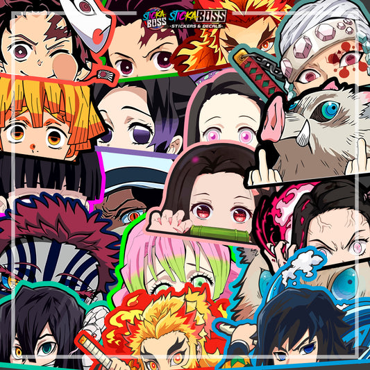 DEMON SLAYER PART 1 | ANIME PEEKER STICKER【VINYL PRINTED】( LAMINATED / WATERPROOF )