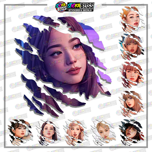 BLACKPINK PART 2 | ANIME SCRATCH STICKER【VINYL PRINTED】( LAMINATED / WATERPROOF )【Stickaboss】