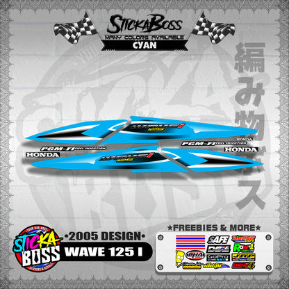 WAVE 125 I DECALS ( 2005 DESIGN )【WITH FREEBIES】