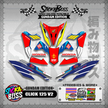 CLICK 125 V2 DECALS ( GUNDAM EDITION )【WITH FREEBIES】