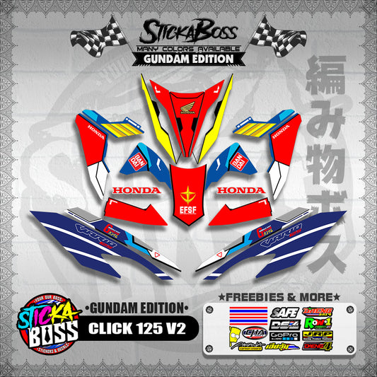 CLICK 125 V2 DECALS ( GUNDAM EDITION )【WITH FREEBIES】