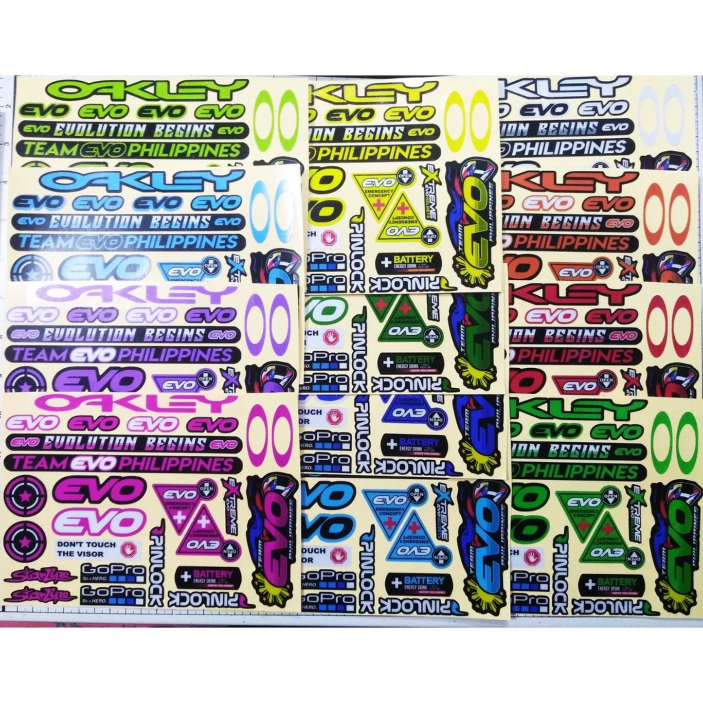 EVO REFLECTORIZED HELMET VISOR STICKERS【DIFFERENT COLORS / THICKER QUALITY / HD PRINTOUT】