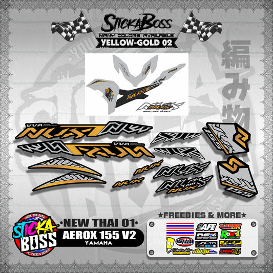 AEROX 155 V2 DECALS ( NEW THAI 01 )【WITH FREEBIES】