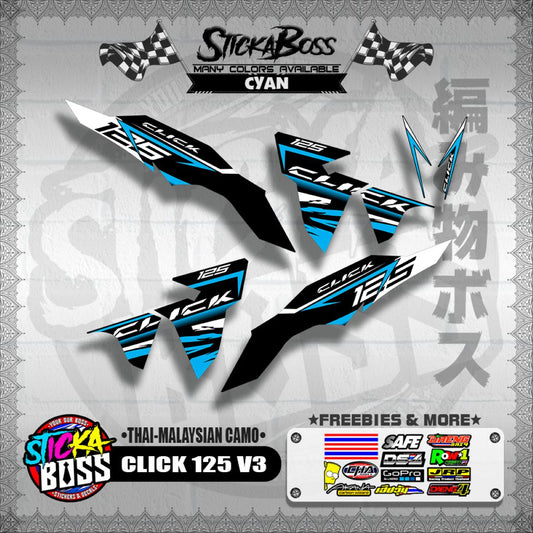 CLICK 125 V3 DECALS ( THAI-MALAYSIAN CAMO )【WITH FREEBIES】