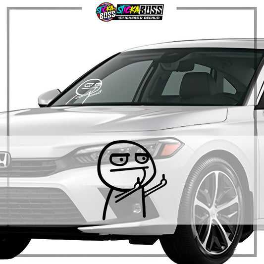 Cartoon Middle Finger ( VINYL CUT-OUT STICKER DECALS )