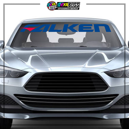 FALKEN STICKER | 40 x 4.5 INCHES | CAR FRONT AND REAR WINSHIELD | VINYL WATERPROOF CUT-OUT STICKER DECALS【Stickaboss】