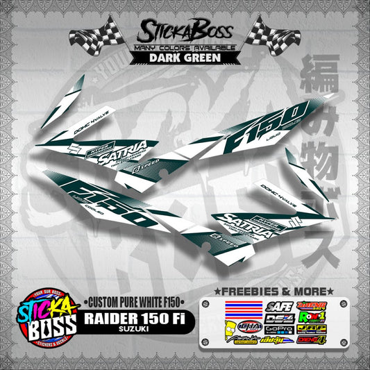 RAIDER 150 Fi STOCK DECAL ( CUSTOM PURE WHITE F150 )【WITH FREEBIES】