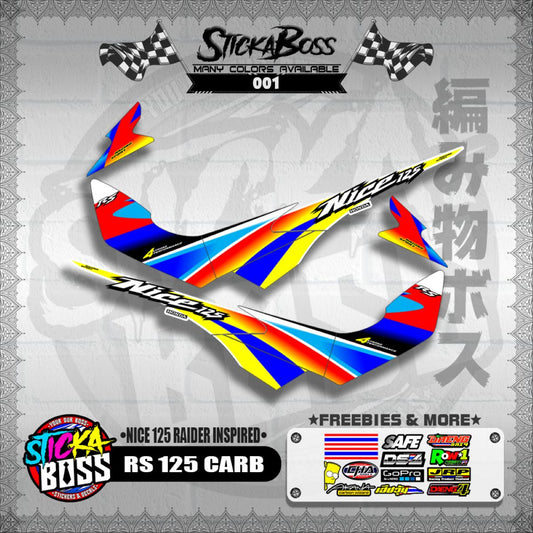 RS 125 CARB THAI DECALS ( NICE 125 RAIDER INSPIRED )【WITH FREEBIES】