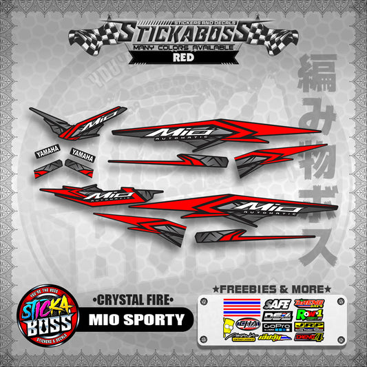 MIO SPORTY THAI-MALAYSIAN STICKER DECALS ( CRYSTAL FIRE )【WITH FREEBIES】