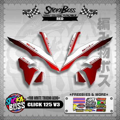 CLICK 125 V3 DECALS ( FOR WHITE TRUENO AE86 )【WITH FREEBIES】