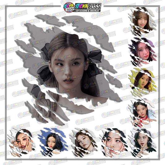 ITZY | SCRATCH STICKER【VINYL PRINTED】( LAMINATED / WATERPROOF )【Stickaboss】