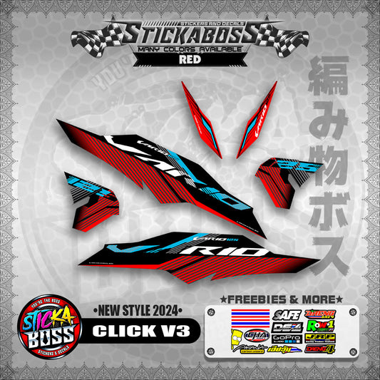 CLICK V3 MALAYSIAN CONCEPT STICKER DECALS ( NEW STYLE 2024 )【WITH FREEBIES】