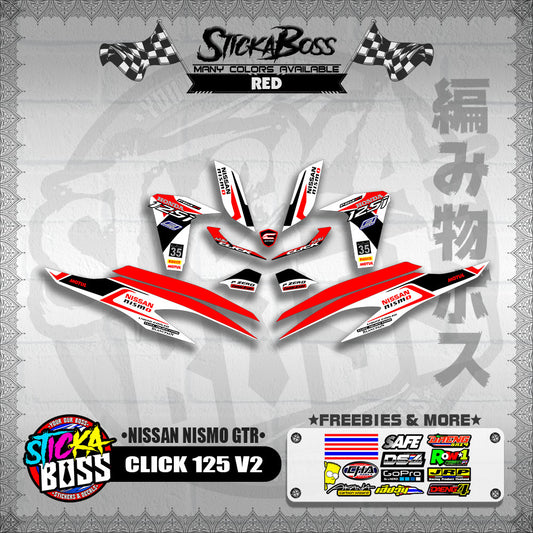CLICK 125 V2 DECALS ( NISSAN NISMO GTR )【WITH FREEBIES】