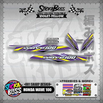 HONDA WAVE 100 DECALS ( 001 SHARP DESIGN )【WITH FREEBIES】