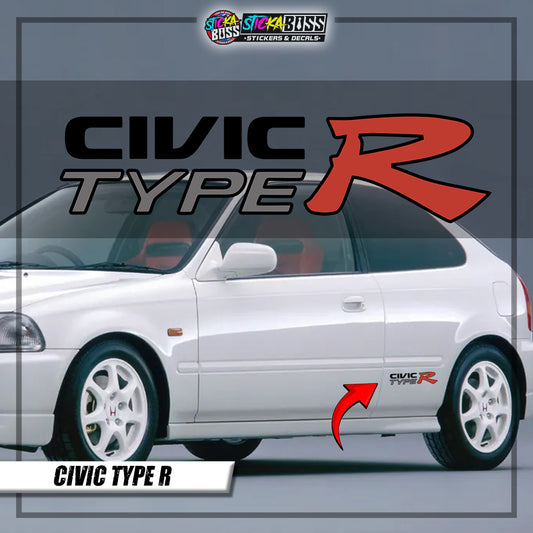 CIVIC TYPE R ( VINYL CUT-OUT STICKER DECALS )【Stickaboss】