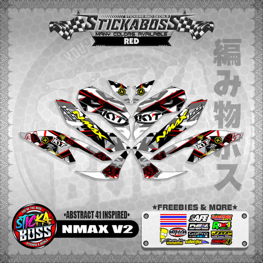NMAX V2 STICKER DECALS ( ABSTRACT 41 INSPIRED )【WITH FREEBIES】