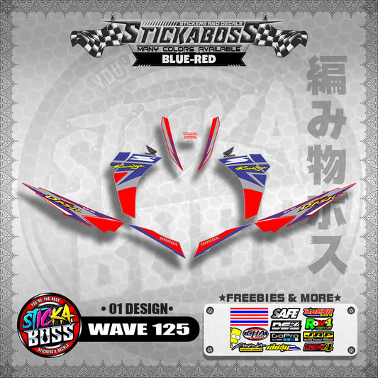 Honda Wave Dash 125 Stock Decals (01 Design)【WITH FREEBIES】Malaysia Concept
