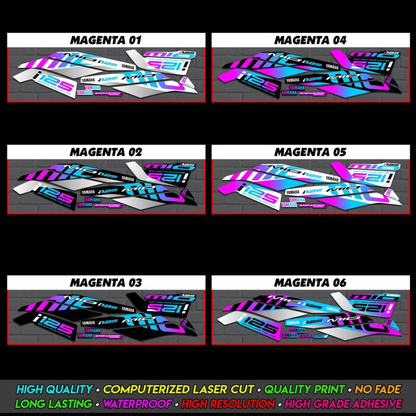 Yamaha Mio i 125 Stock Decal (2019) [MAGENTA]【PREMIUM GLOSSY LAMINATED】