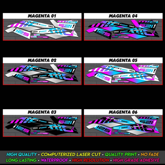 Yamaha Mio i 125 Stock Decal (2019) [MAGENTA]【PREMIUM GLOSSY LAMINATED】