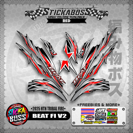 BEAT FI V2 STICKER DECALS ( 2025 NTN TRIBAL FIRE )【WITH FREEBIES】