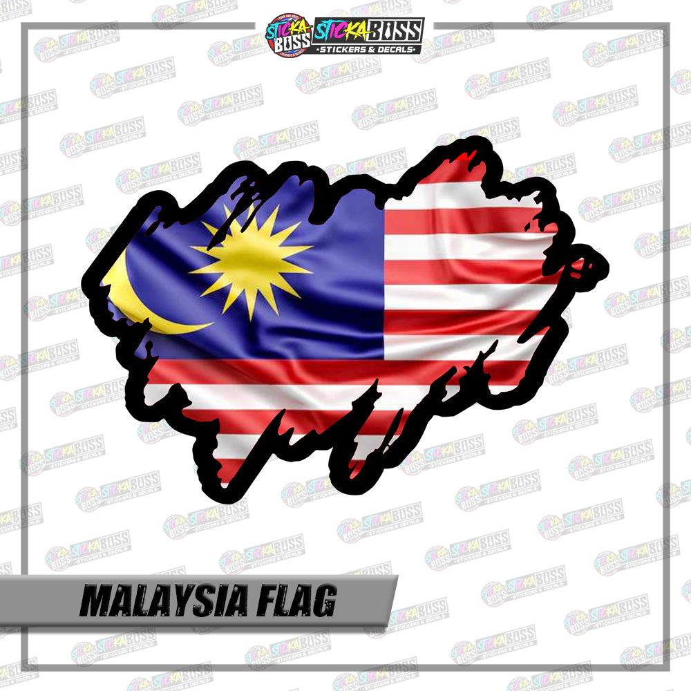 MALAYSIA FLAG STICKER | VINYL WATERPROOF STICKER |【PRINTED】