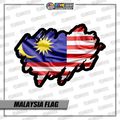 MALAYSIA FLAG STICKER | VINYL WATERPROOF STICKER |【PRINTED】