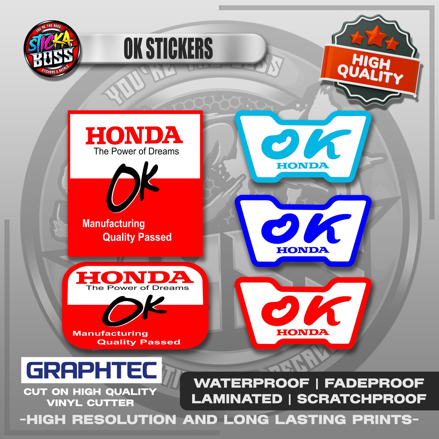 OK STICKERS | VINYL WATERPROOF STICKER | PREMIUM LAMINATED【PRINTED】