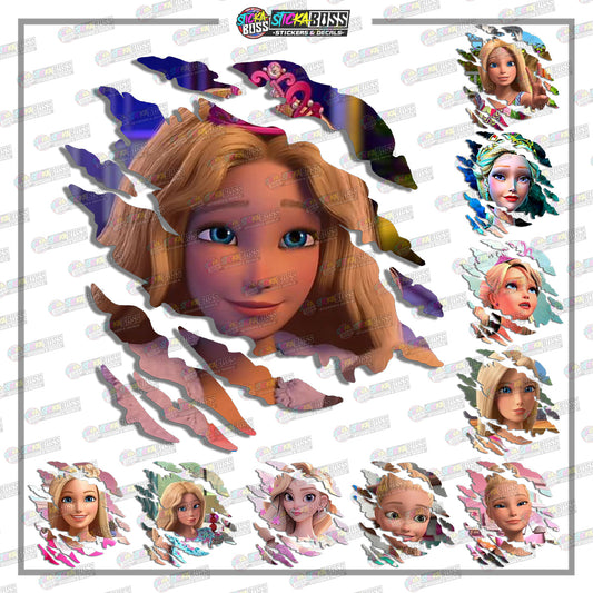 BARBIE PART 1 | ANIME SCRATCH STICKER【VINYL PRINTED】( LAMINATED / WATERPROOF )【Stickaboss】
