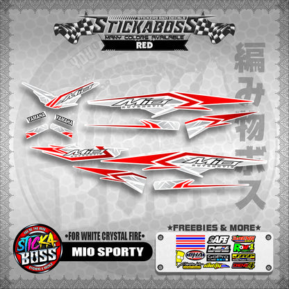 MIO SPORTY THAI-MALAYSIAN STICKER DECALS ( FOR WHITE CRYSTAL FIRE )【WITH FREEBIES】