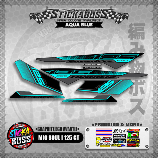 MIO SOUL I 125 GT STICKER DECALS ( GRAPHITE EGO AVANTIZ )【WITH FREEBIES】