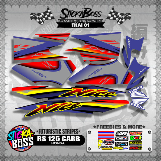 RS 125 THAI DECALS ( FUTURISTIC STRIPES )【WITH FREEBIES】