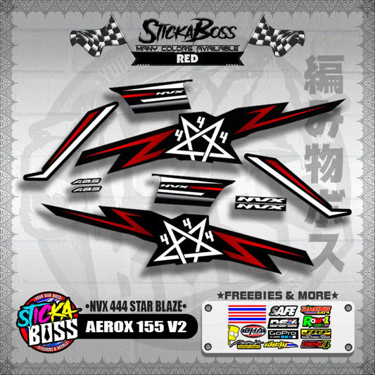 AEROX 155 V2 DECALS ( NVX 444 STAR BLAZE )【WITH FREEBIES】