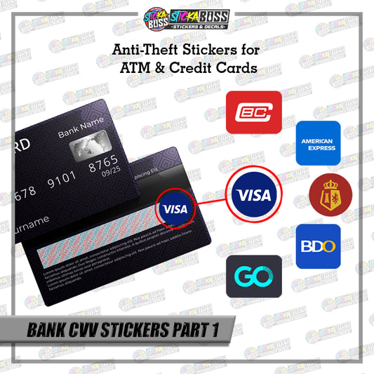 BANK CVV STICKER PART 1 |  4 PCS | ANTI-THEFT STICKER FOR ATM AND DEBIT/CREDIT CARDS【PRINTED】